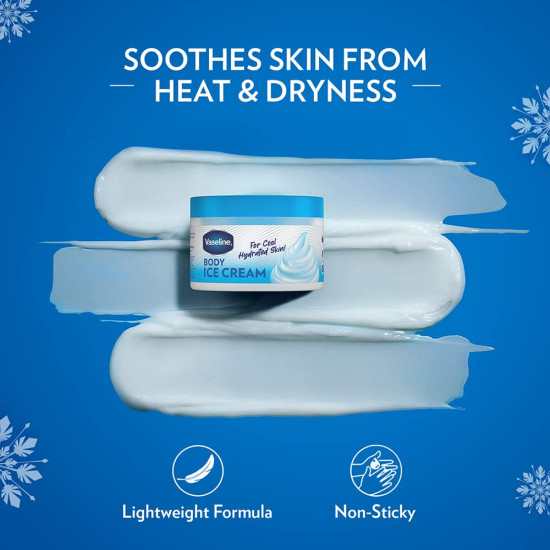 Vaseline Body Ice Cream 185g - Rapid Cooling Gel Crème