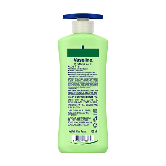 Vaseline Intensive Care Aloe Fresh Hydrating Body Lotion - 100% Pure Aloe Vera