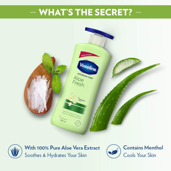 Vaseline Intensive Care Aloe Fresh Hydrating Body Lotion - 100% Pure Aloe Vera