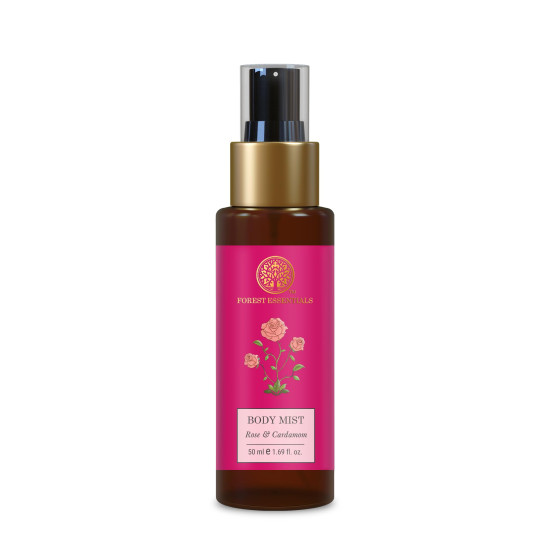 Forest Essentials Travel Size Body Mist Rose & Cardamom - Natural & Hydrating Spray