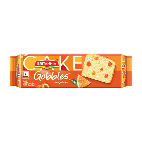 Britannia Gobbles Bar Cake Orange Bites - Soft & Spongy Delight