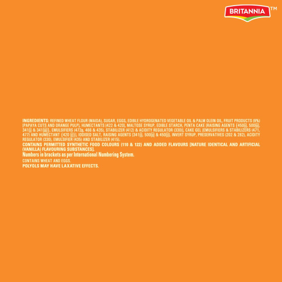 Britannia Gobbles Bar Cake Orange Bites - Soft & Spongy Delight