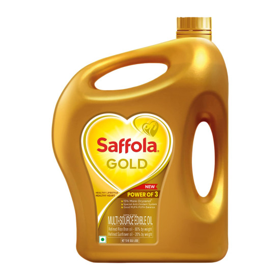 Saffola Gold Refined Oil - Heart-Healthy Cooking Oil Blend