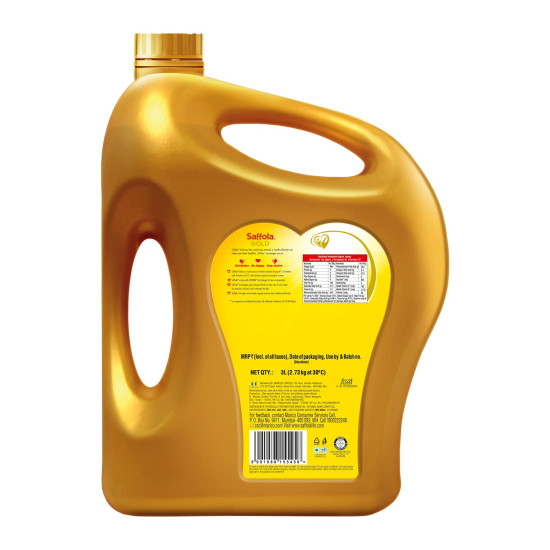 Saffola Gold Refined Oil - Heart-Healthy Cooking Oil Blend