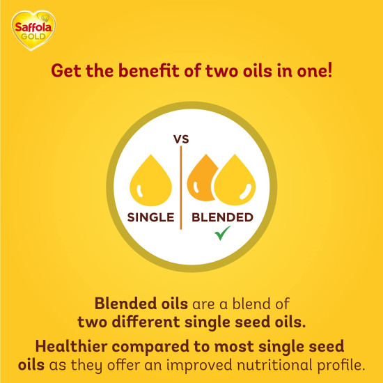 Saffola Gold Refined Oil - Heart-Healthy Cooking Oil Blend