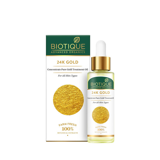Biotique Advanced Organics 24K Gold Concentrate Pure Gold Treatment Oil - Luxurious Skincare