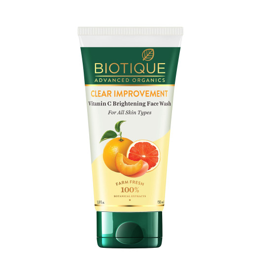 Biotique Advanced Organics Clear Improvement Vitamin C Brightening Face Wash 150Ml - Radiant Skin Solution