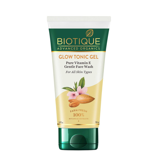 Biotique Advanced Organics Glow Tonic Gel Pure Vitamin E Gentle Face Wash - Refreshing Cleanse