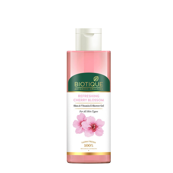 Biotique Advanced Organics Refreshing Cherry Blossom Shea & Vitamin E Shower Gel 200Ml - Revitalize Your Skin