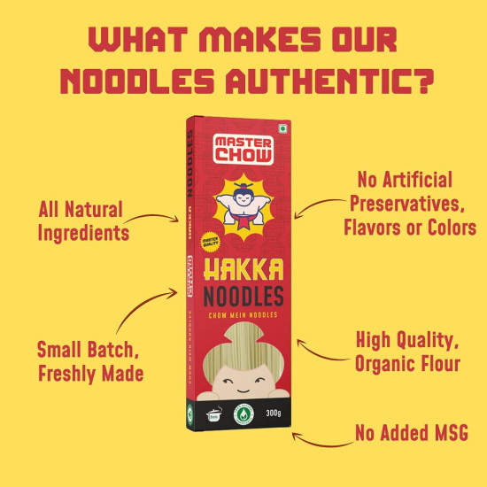 MasterChow Chinese Veg Hakka Noodles - No Preservatives, Quick Cooking
