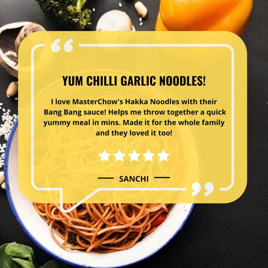MasterChow Chinese Veg Hakka Noodles - No Preservatives, Quick Cooking