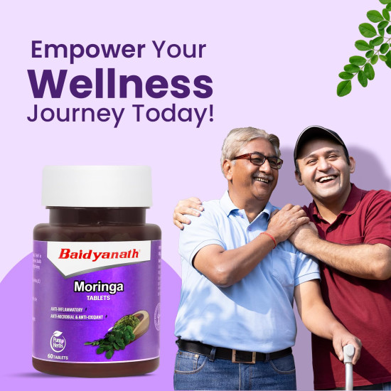 Baidyanath Moringa Tablets 60 Tablets (Pack of 1) –Drumstick Leaf Tablets| Helpful in Overall Health and Wellness and Gut Balance(60 Tablets)