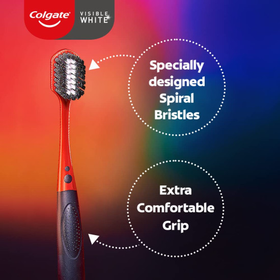 Colgate Visible White O2 Manual Toothbrush - Gentle Teeth Whitening