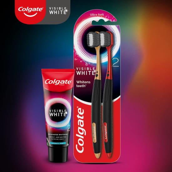 Colgate Visible White O2 Manual Toothbrush - Gentle Teeth Whitening