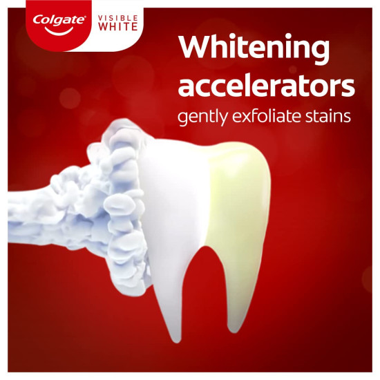 Colgate Visible White Toothpaste with Makeup Applicator Sponge - Achieve a Dazzling Smile