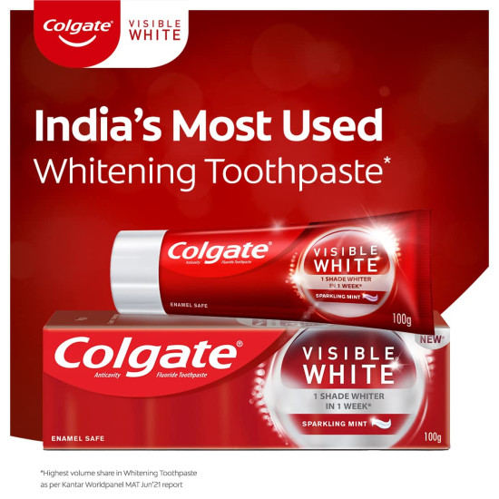 Colgate Visible White Toothpaste with Makeup Applicator Sponge - Achieve a Dazzling Smile