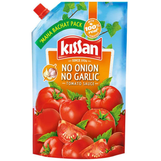 Kissan No-Onion No-Garlic Tomato Sauce 450g - Pure Tomato Flavor