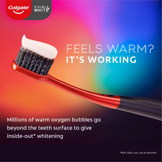 Colgate Visible White O2 Teeth Whitening Toothpaste & Toothbrush - Advanced Whitening Solution