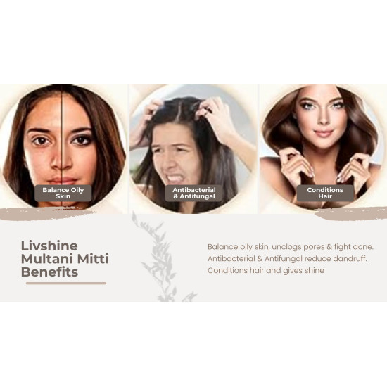 Livshine Natural Multani Mitti - Stone Form for All Skin Types