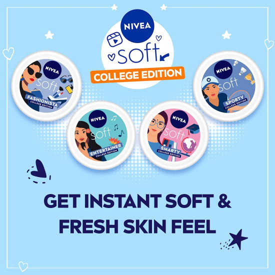 NIVEA Soft Smarty College Edition Moisturizer - Non Sticky Cream for Face, Hand & Body