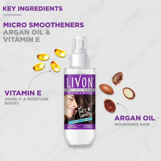 Parachute Advansed Jasmine Gold Non-Sticky Coconut Hair Oil & Livon Hair Serum - 24-hour Frizz-Free Smoothness