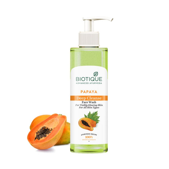 Biotique Papaya Deep Cleanse Face Wash - Gentle Exfoliation for Glowing Skin