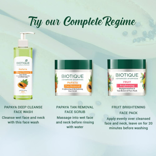 Biotique Papaya Deep Cleanse Face Wash - Gentle Exfoliation for Glowing Skin