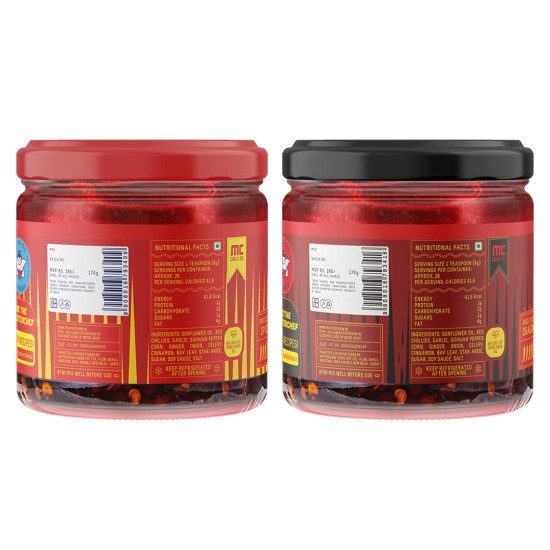 MasterChow Combo of Mild Chilli Oil Sauce & Double Trouble 2X Spicy Sichuan Chilly Oil Sauce - Authentic Sichuan Flavors
