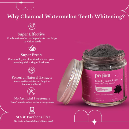 Perfora Charcoal Teeth Whitening Powder - Enamel Safe & Effective