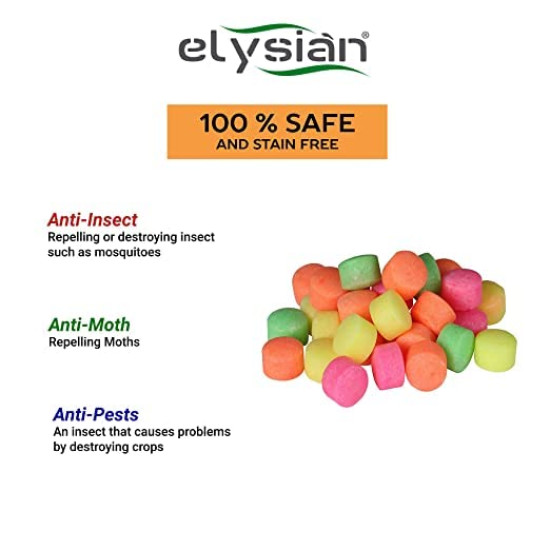 Elysian Moth Balls - Anti-Bug Camphor for Wardrobes & Closets