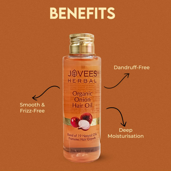 Jovees Organic Onion Hair Oil - 100ml - Unique Blend for Hair Growth Jovees Organic Onion Hair Oil - 100ml - Unique Blend for Hair Growth