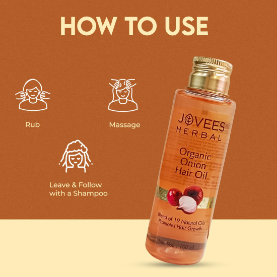 Jovees Organic Onion Hair Oil - 100ml - Unique Blend for Hair Growth Jovees Organic Onion Hair Oil - 100ml - Unique Blend for Hair Growth