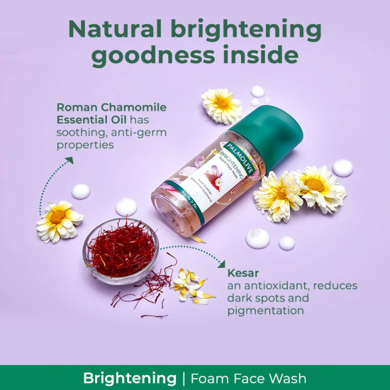 Colgate Visible White O2 & Palmolive Brightening Foam Facewash - Whiter Teeth & Radiant Skin