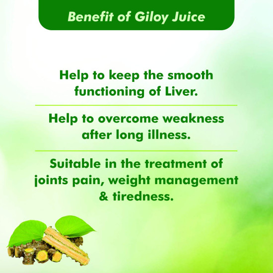Baidyanath Jhansi | Giloy Juice1 Ltr |Natural Immunity Booster |Pure, Natural and 100% Ayurvedic Juice|| Safe for Diabetic| No Added Sugar|Giloy Juice