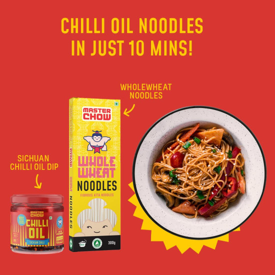 MasterChow Sichuan Chilli Oil Whole Noodle Pack - Spicy & Crunchy