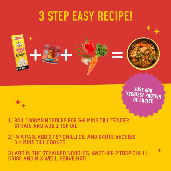 MasterChow Sichuan Chilli Oil Whole Noodle Pack - Spicy & Crunchy