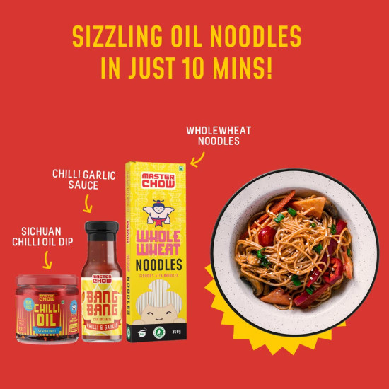 MasterChow Sizzling Oil Noodle Pack - Spicy & Crunchy Chilli Oil Dip