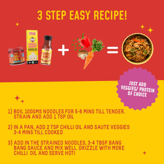 MasterChow Sizzling Oil Noodle Pack - Spicy & Crunchy Chilli Oil Dip