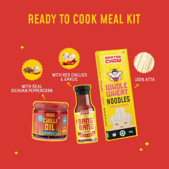 MasterChow Sizzling Oil Noodle Pack - Spicy & Crunchy Chilli Oil Dip