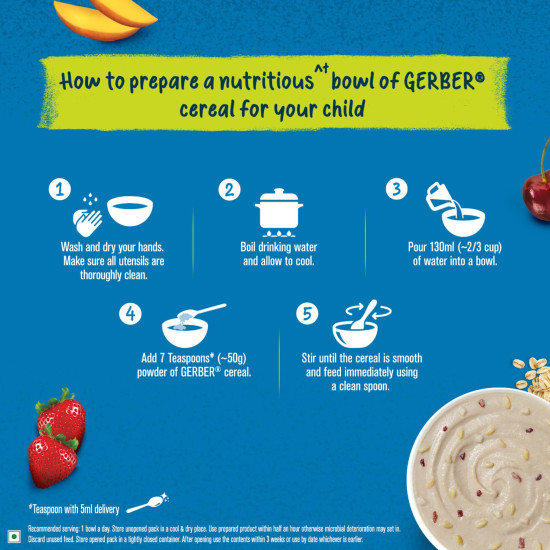 GERBER Cereals - Mango & Berry | Instant Cereal for Little Ones GERBER Cereals - Mango & Berry | Instant Cereal for Little Ones