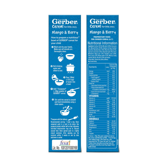 GERBER Cereals - Mango & Berry | Instant Cereal for Little Ones GERBER Cereals - Mango & Berry | Instant Cereal for Little Ones