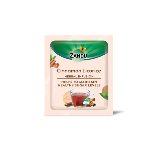 Zandu Cinnamon Licorice Herbal Infusion - Supports Healthy Sugar Levels & Heart Health