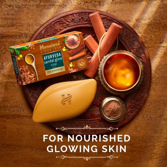 Himalaya Ayurveda Sandal Glow Soap - Pure Sandalwood Oil for Glowing Skin
