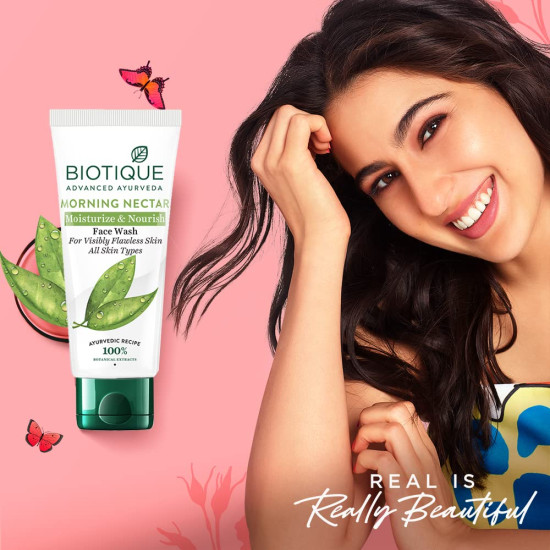 Biotique Morning Nectar Moisturize & Nourish Face Wash - Flawless Skin Formula