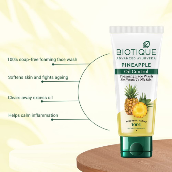 Biotique Pineapple Oil Control Foaming Face Wash - Hydrate and Revitalize Skin