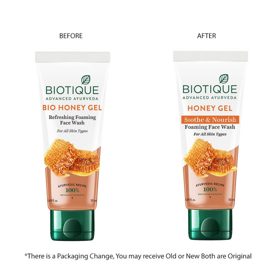 Biotique Honey Gel Soothe & Nourish Foaming Face Wash - Soap-Free Formula