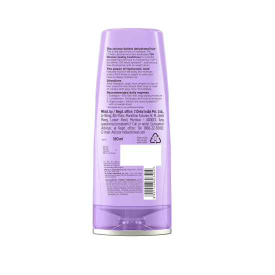 L'Oreal Paris Moisture Sealing Conditioner - Hyaluronic Acid for Dry Hair