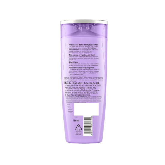 L'Oreal Paris Moisture Filling Shampoo - For Dry & Dehydrated Hair