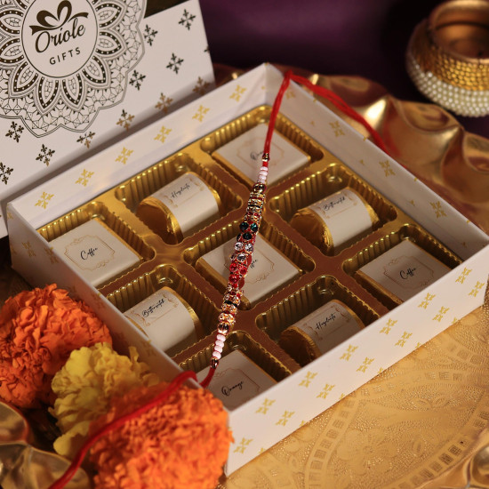 Oriole Gifts Rakhi Gift Hamper - Premium Chocolates & Rakhi