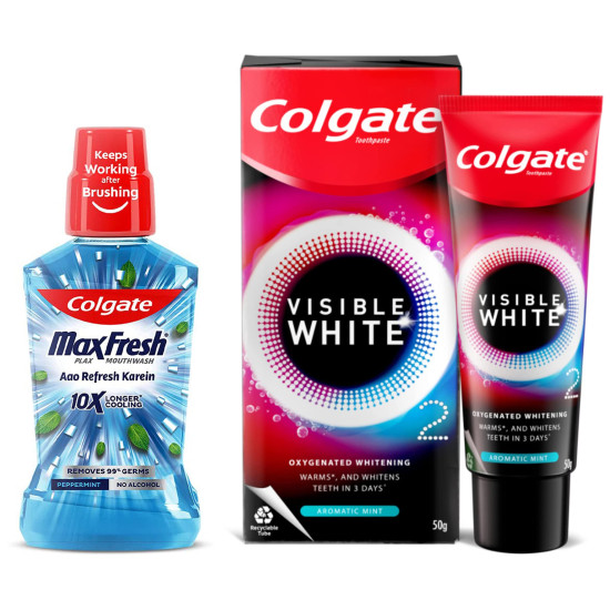 Colgate Plax Mouthwash & Visible White O2 Toothpaste - Superior Oral Care Colgate Plax Mouthwash & Visible White O2 Toothpaste - Superior Oral Care